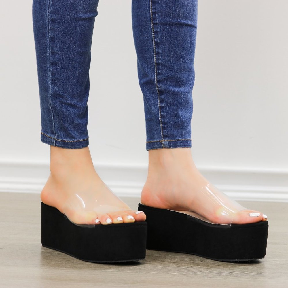 Clear Toe Band Open Toe Slip-on Platform Sandal - Picture 3 of 12